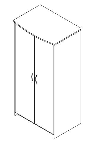 Scandinavian Series - Wardrobe Full with 2 Doors, Shelf and Coat Rod, 36"W